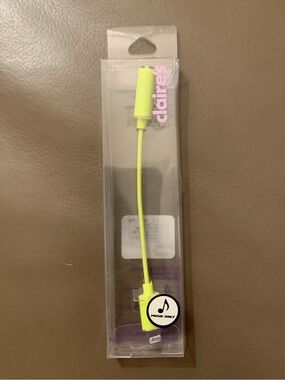 Claire's Neon Yellow 3.5mm Audio Adapter